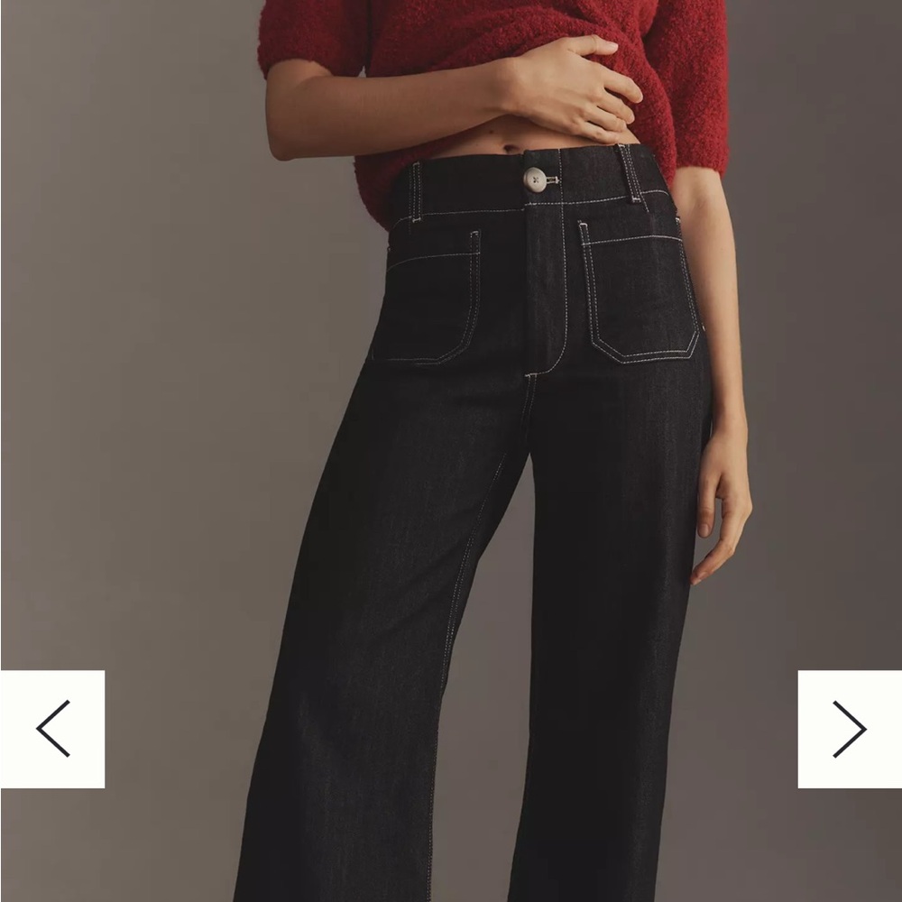 Maeve Dark Wash Flare Jeans / Anthropologie - Picture 3 of 7